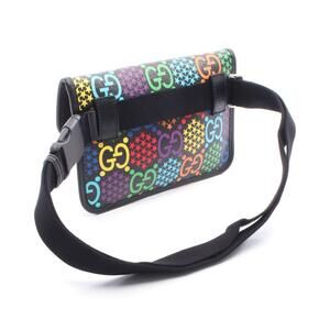 Gucci Waist Psychedelic Multicolor Leather Bag GG Black Canvas